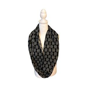 Michael Kors Black/Silver Monogram Infinity Scarf